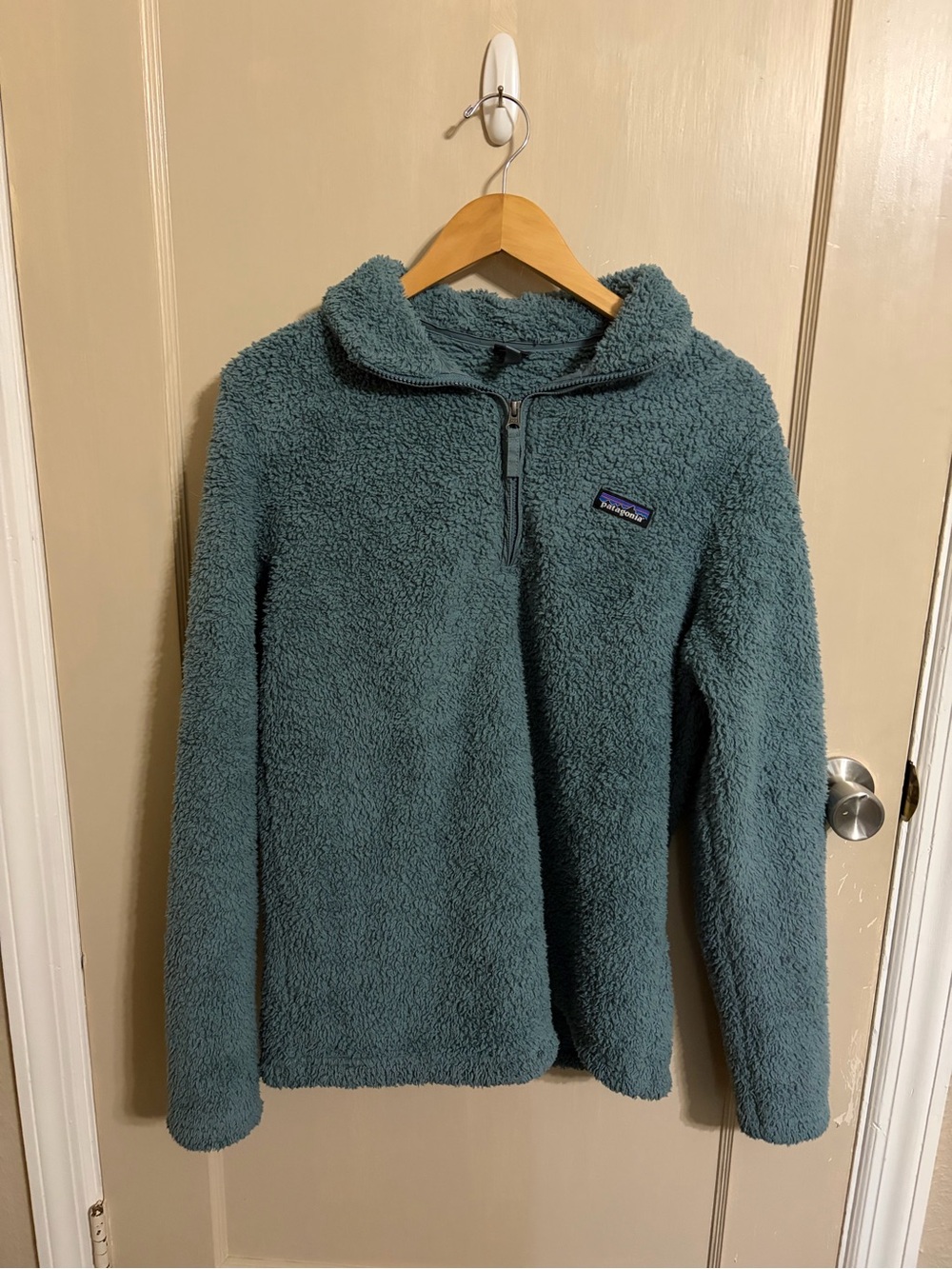 Patagonia Kids Teal Sherpa Quarter-Zip Jacket